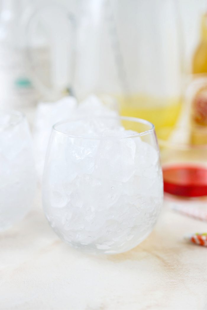 fill glass with ice