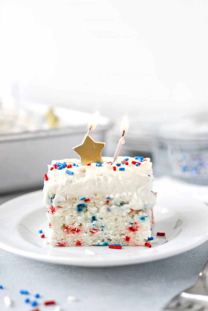 Red White and Blue Funfetti Cake