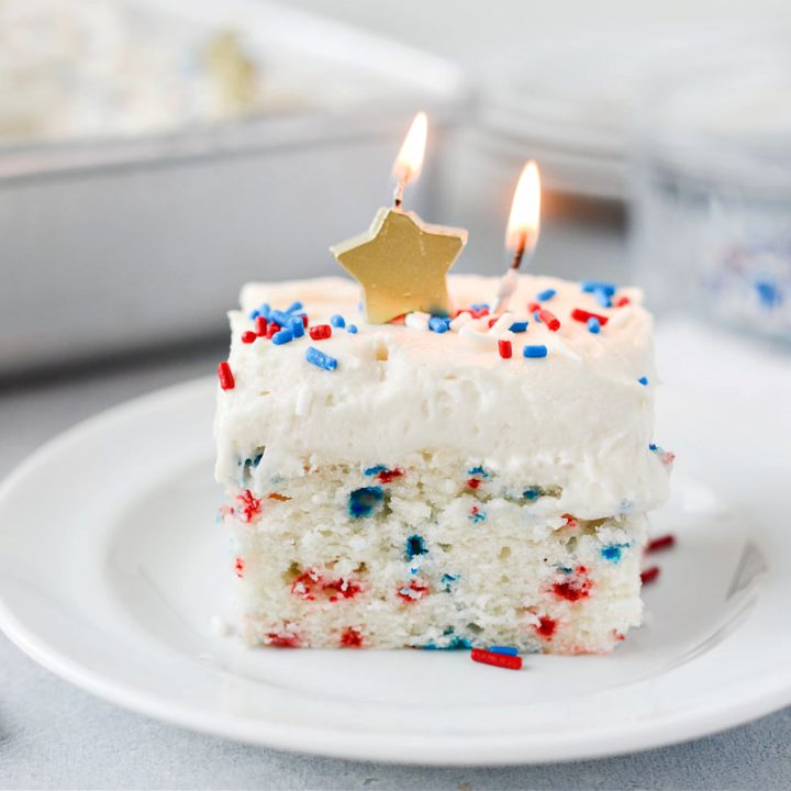 Red White and Blue Funfetti Cake