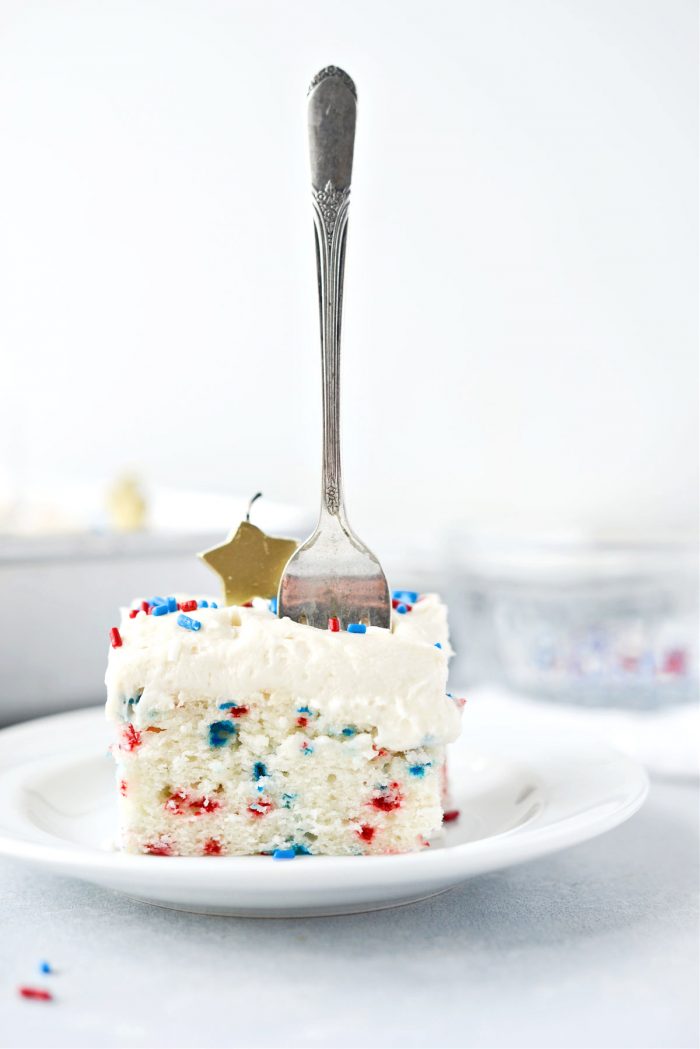 Red White and Blue Funfetti Cake