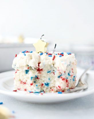 Red White and Blue Funfetti Cake