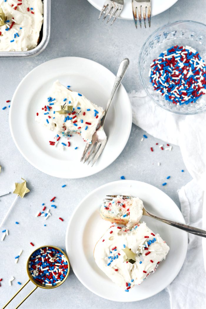 Red White and Blue Funfetti Cake