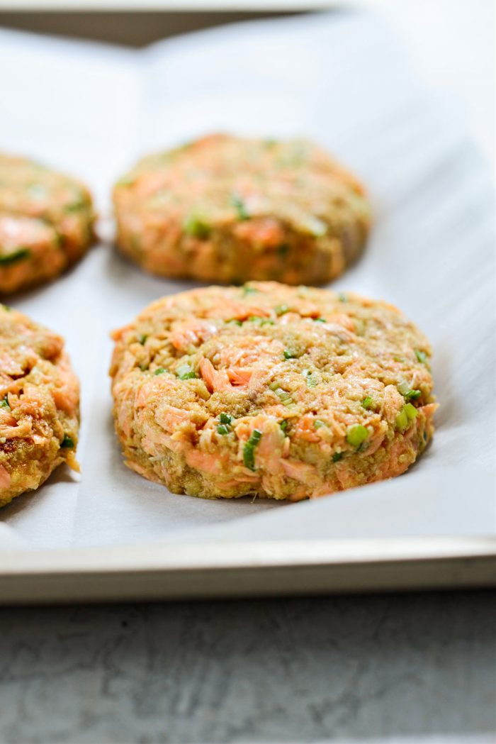 shape salmon mixture into patties