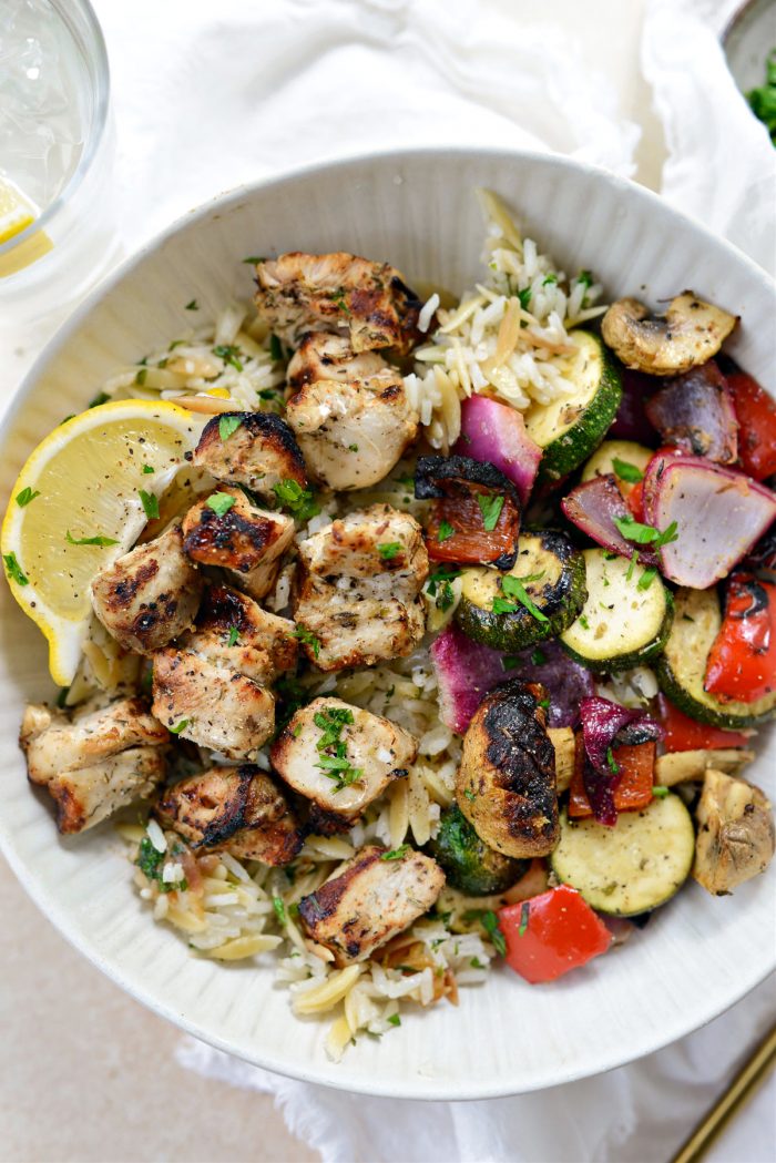 Chicken Souvlaki with Grilled Vegetables 