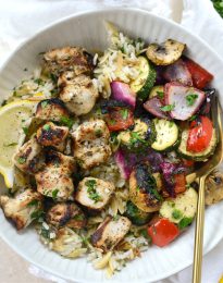 Chicken Souvlaki with Grilled Vegetables