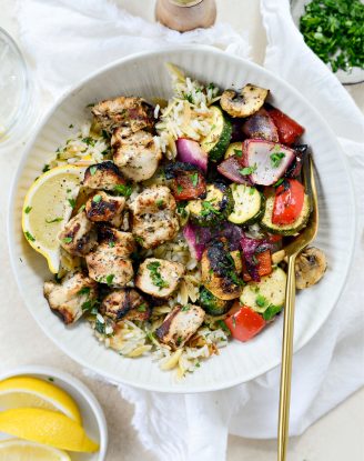 Chicken Souvlaki with Grilled Vegetables