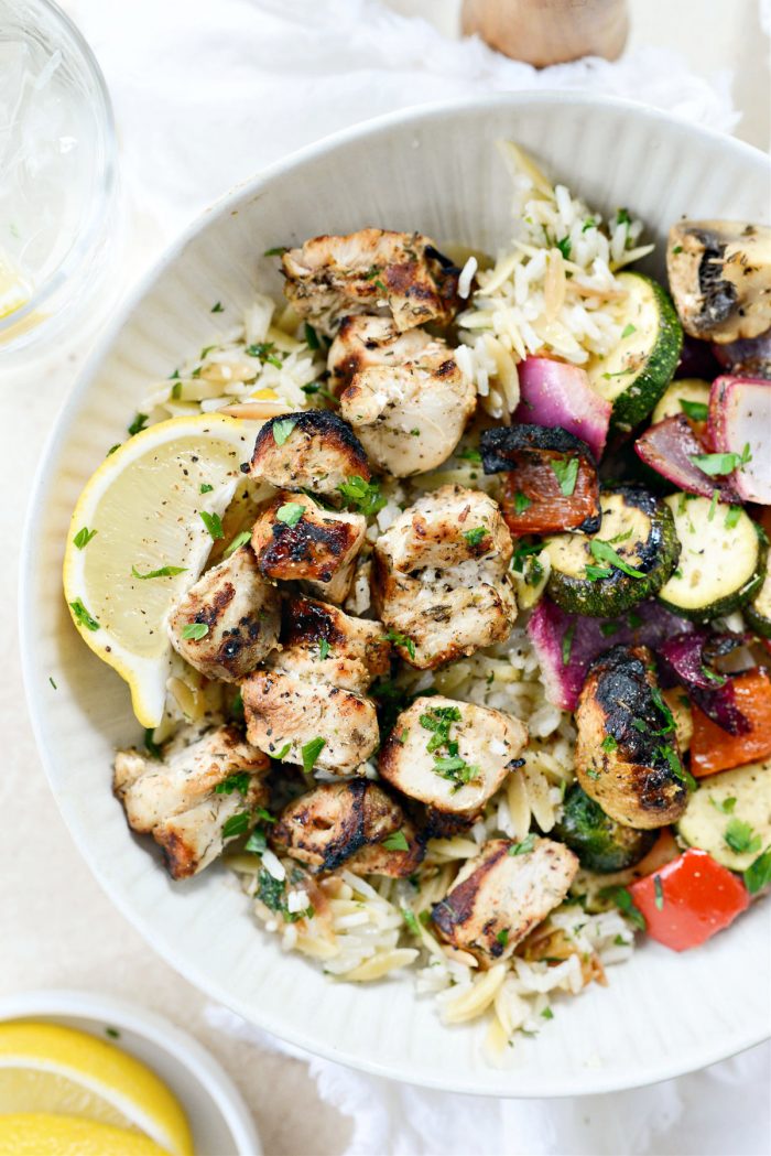 Chicken Souvlaki with Grilled Vegetables 