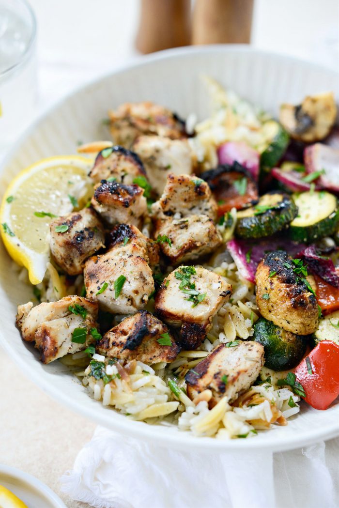 Chicken Souvlaki with Grilled Vegetables 