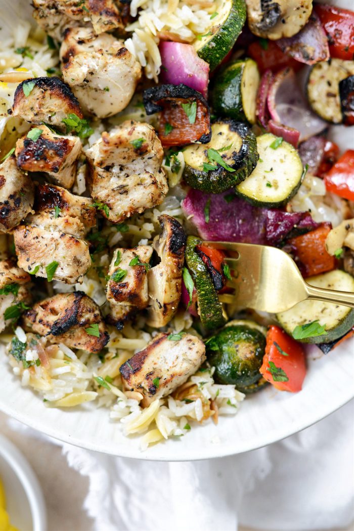 Chicken Souvlaki with Grilled Vegetables 