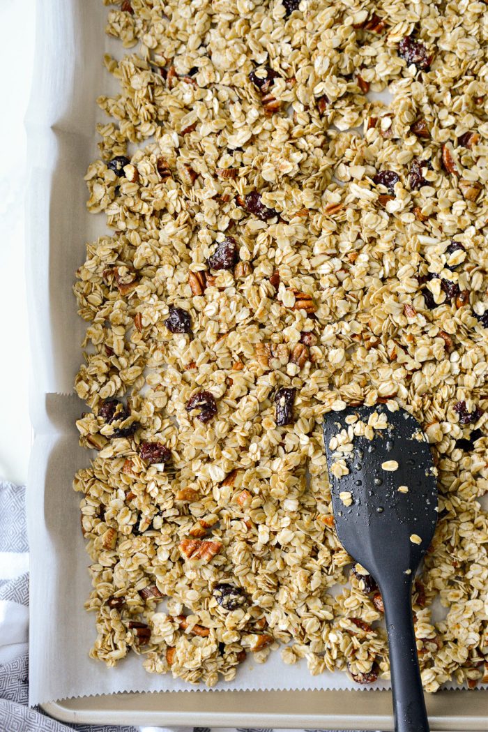 spread on parchment lined sheet pan