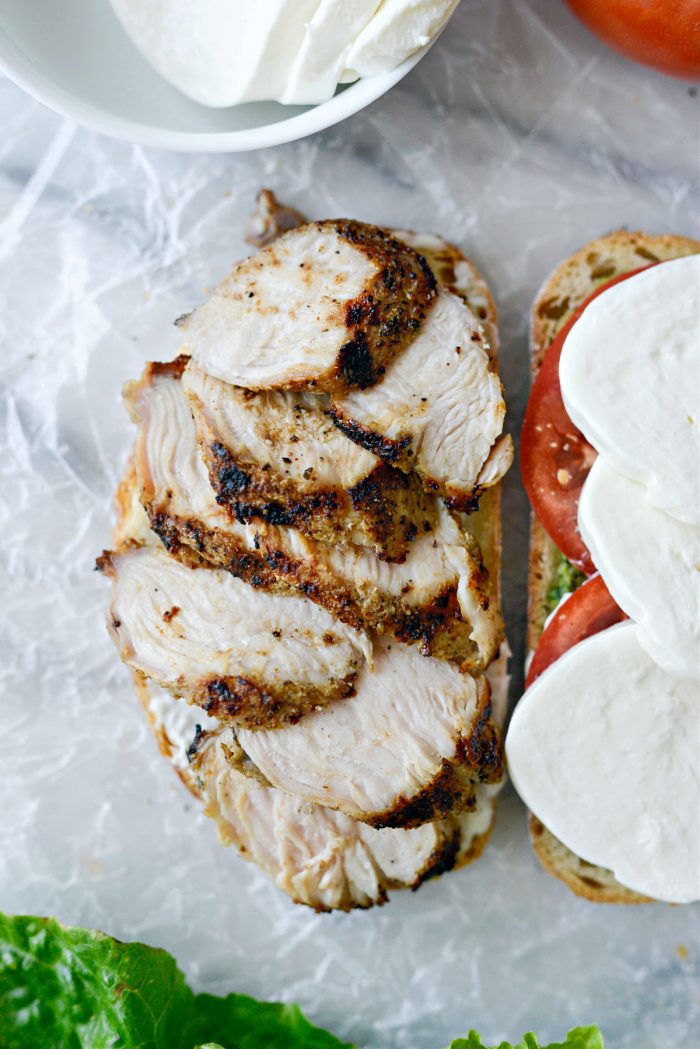 top the mayo side with sliced turkey