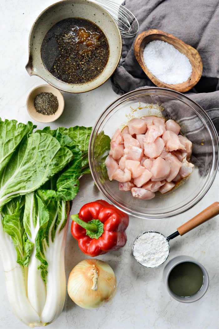 ingredients for Black Pepper Chicken Stir-fry