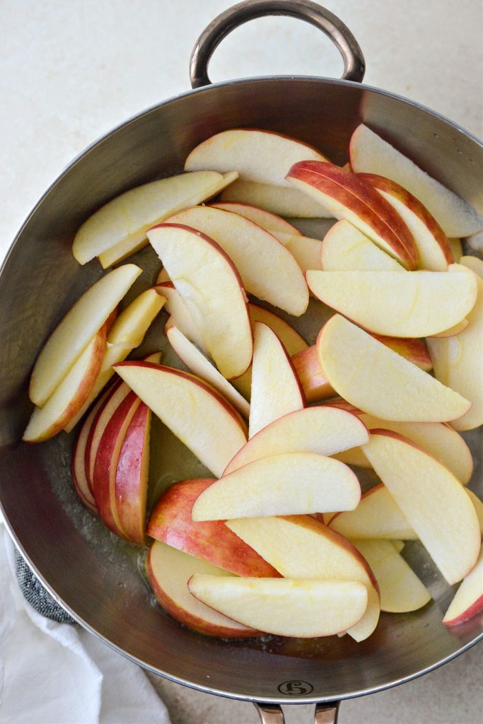 add apples to sizzling butter