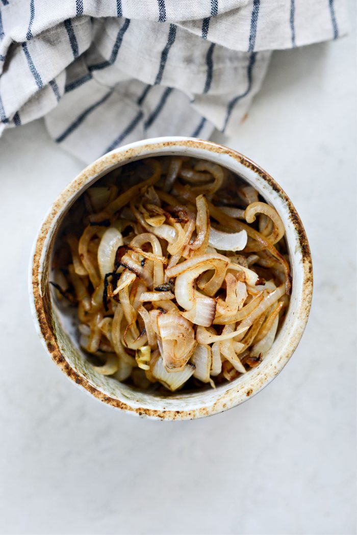 browned onions in bowl