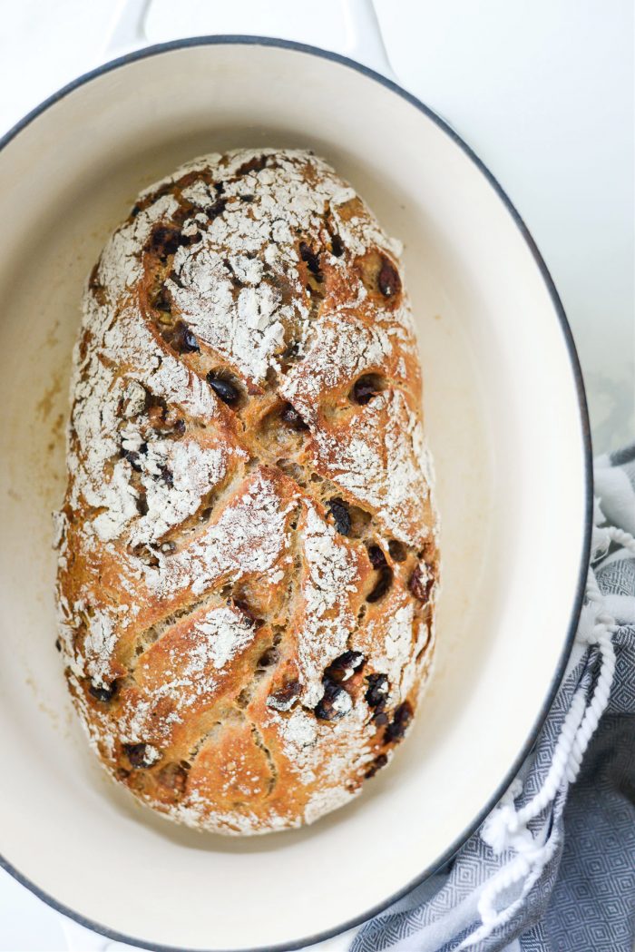 just baked No-Knead Cranberry Walnut Bread