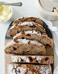 No-Knead Cranberry Walnut Bread