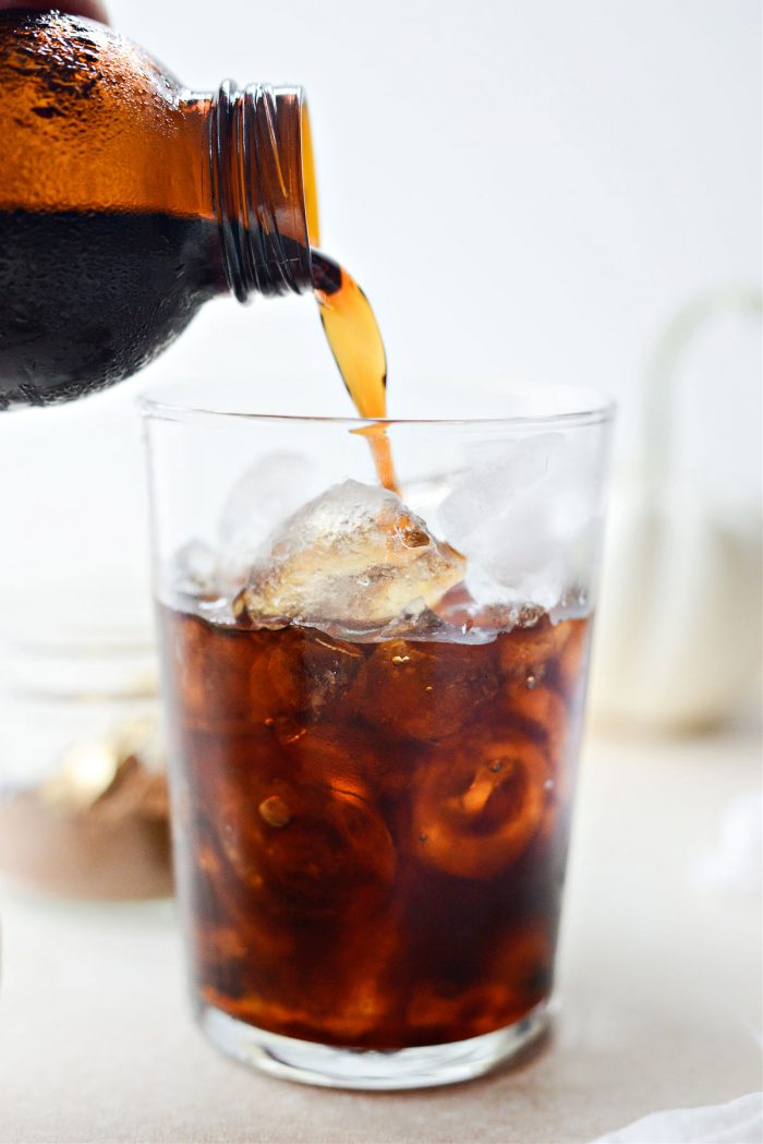 add ice to glass and pour in cold brew coffee