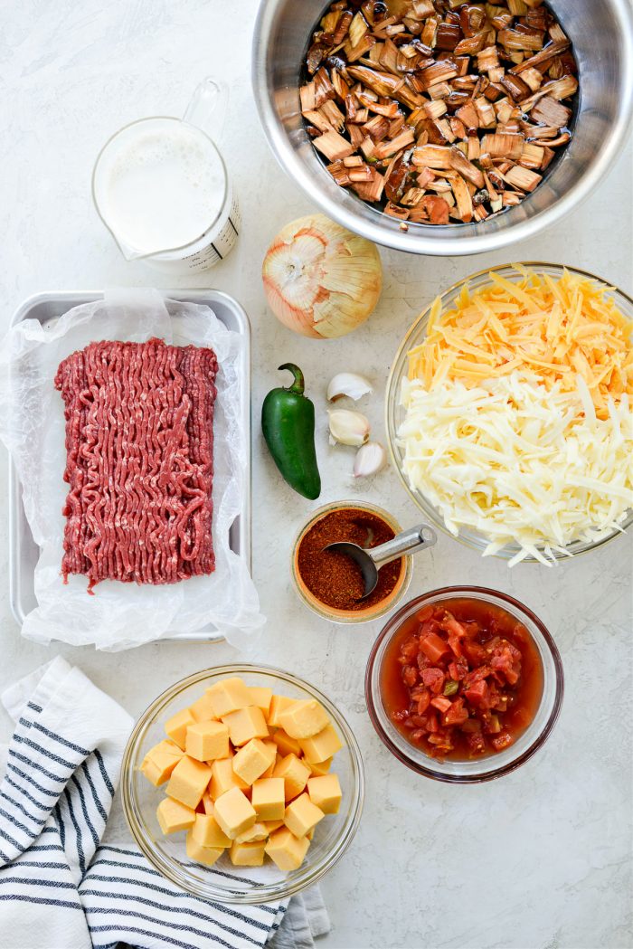 ingredients for Smoked Chile Con Queso