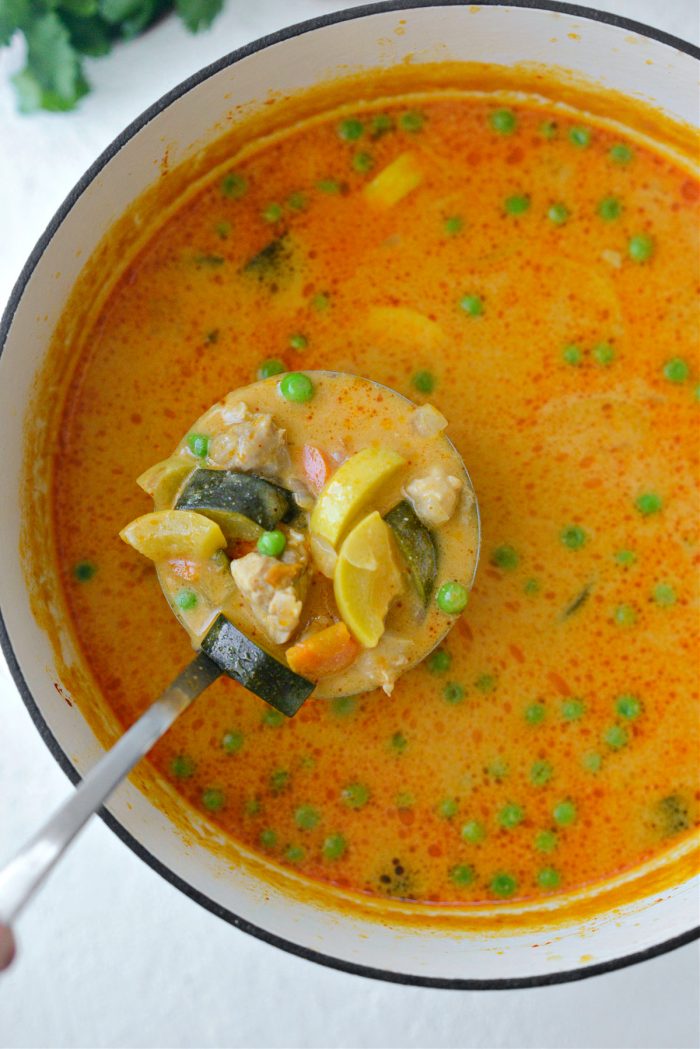 ladle Thai Coconut Curry Chicken Soup