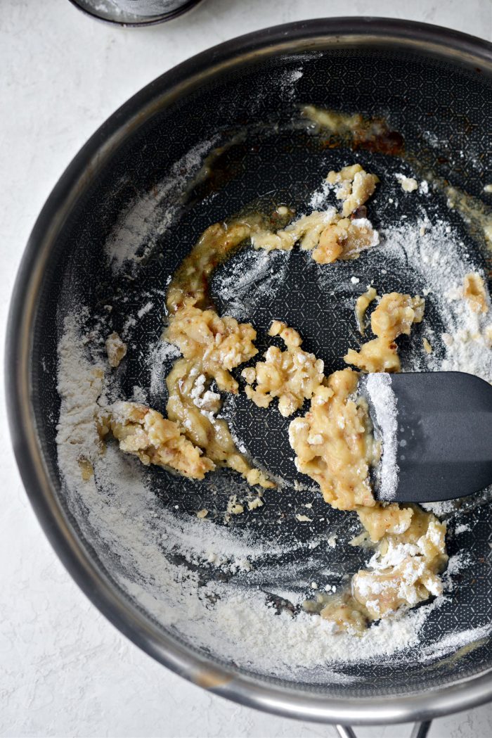 stir flour in to make a paste