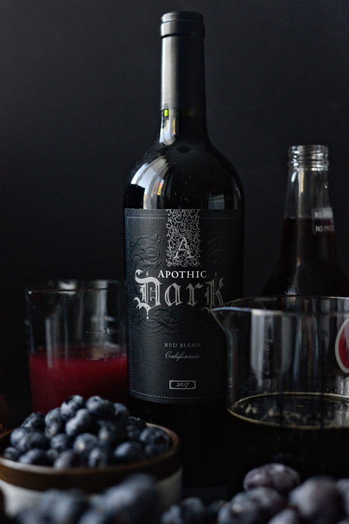 bottle of apothic dark red wine - not sponsored