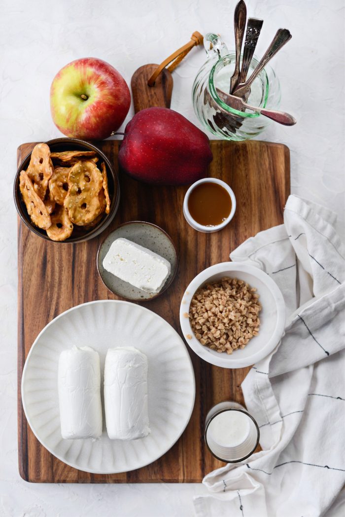 ingredients for Caramel Whipped Goat Cheese Dip