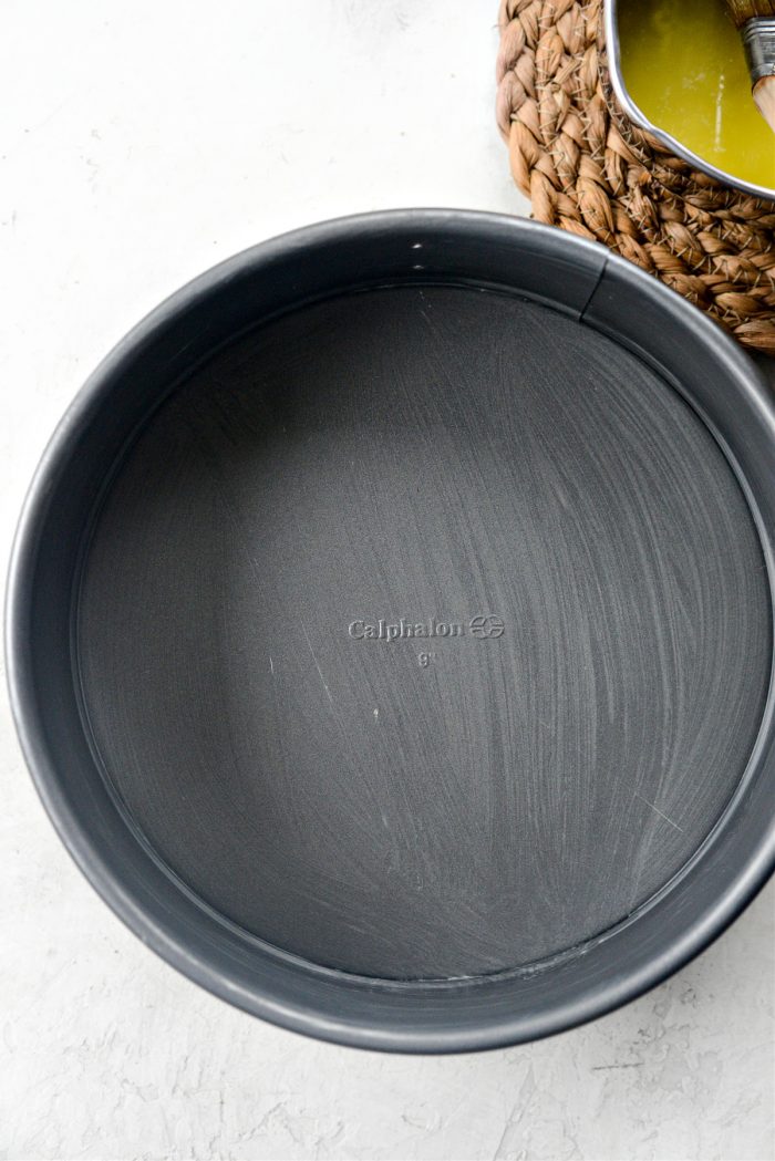 greased 9-inch springform pan