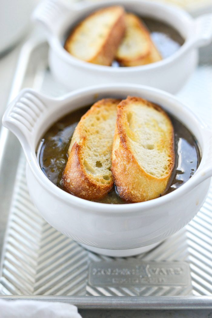 top with toasted baguette