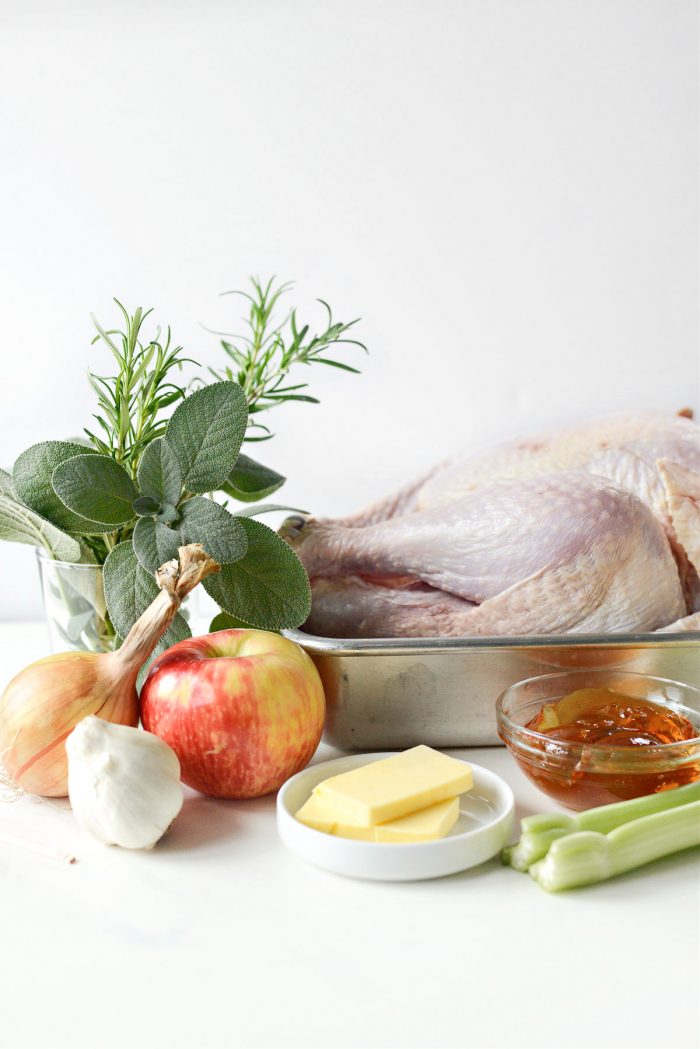 ingredients for Apple and Herb Roasted Turkey
