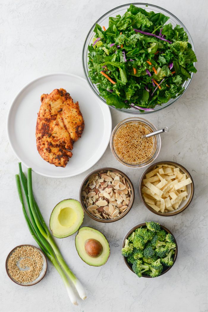 ingredients for Asian Chicken Broccoli Salad