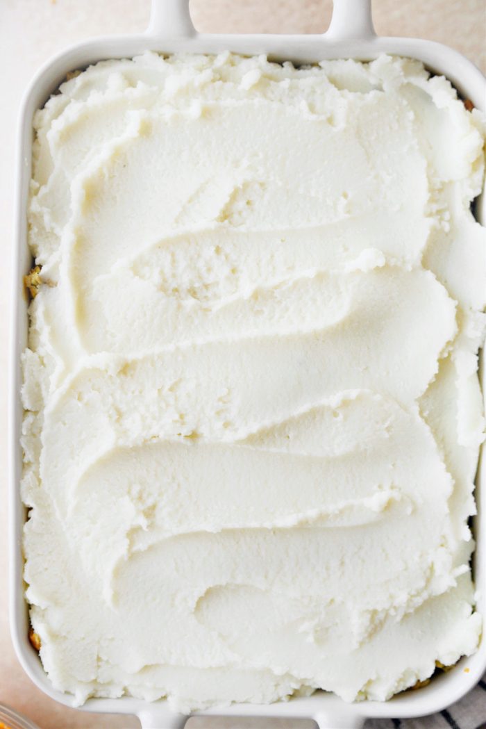 spread with mashed potatoes