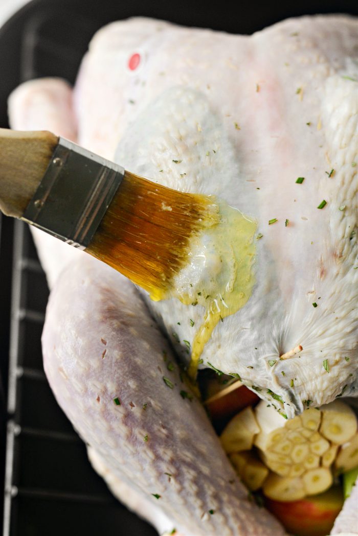 brush entire turkey with butter