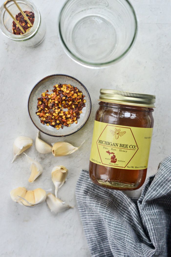 ingredients for Garlic Hot Honey