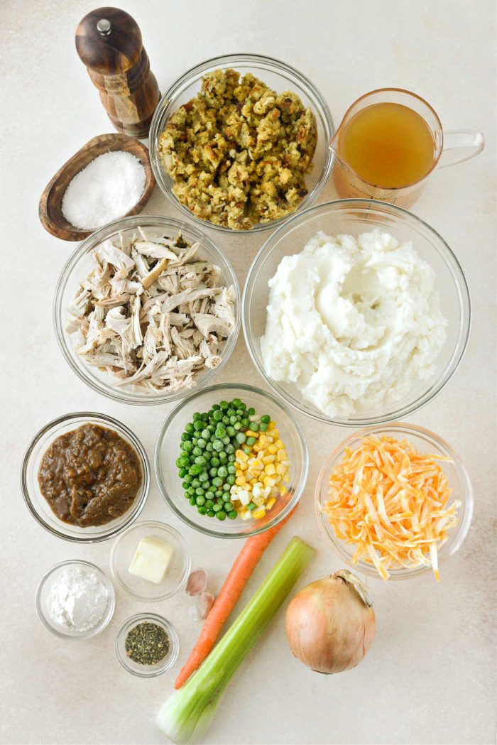 ingredients for Leftover Turkey Shepherds Pie