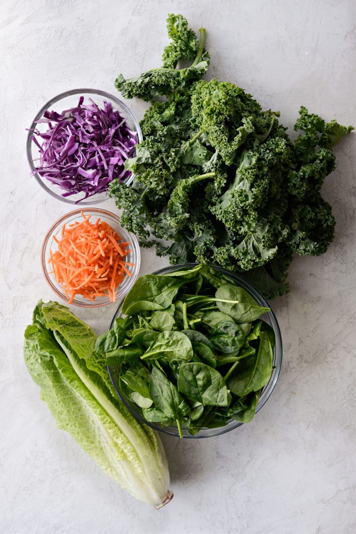 ingredients for my My Go-To Kale Salad Blend