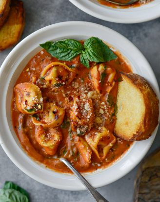Creamy Tomato Parmesan Tortellini Soup