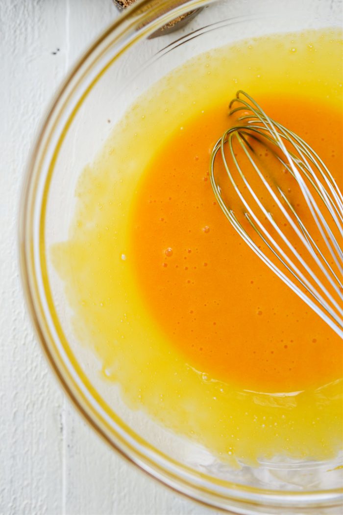 beaten egg yolks