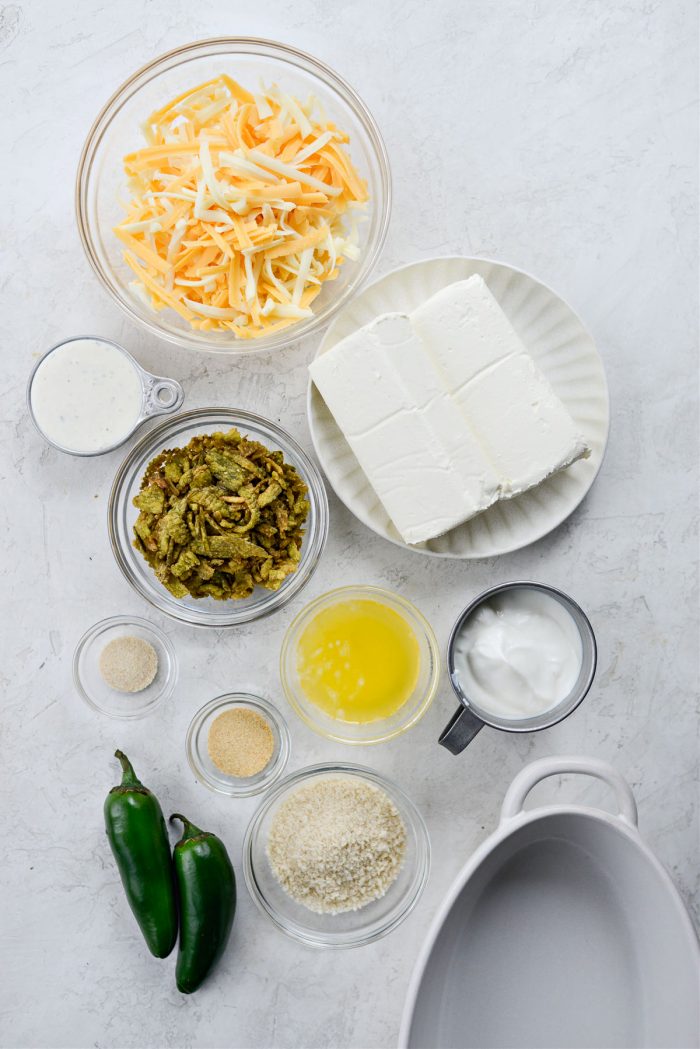 ingredients for Jalapeno Popper Dip 