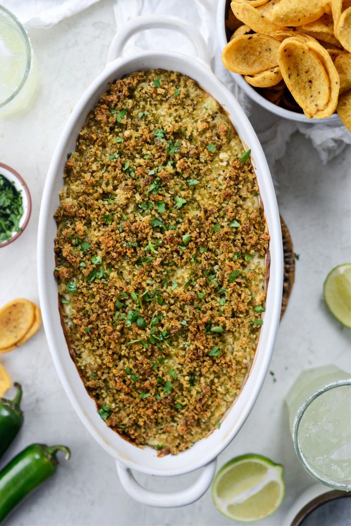 top Jalapeno Popper Dip with cilantro