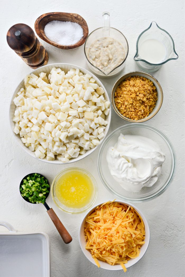 ingredients for Mel's Cheesy Potatoes