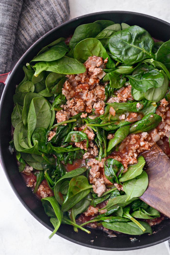 stir to finish wilting the spinach