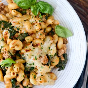 Italian Turkey Spinach Cavatappi Pasta