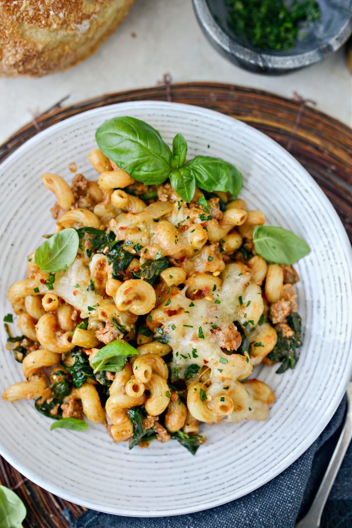 Italian Turkey Spinach Cavatappi Pasta