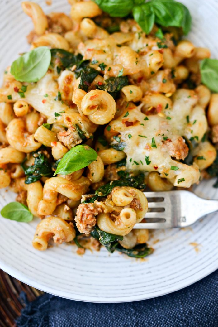 Italian Turkey Spinach Cavatappi Pasta