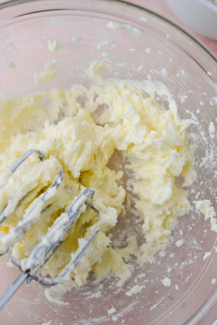 creamed butter, sugar and salt