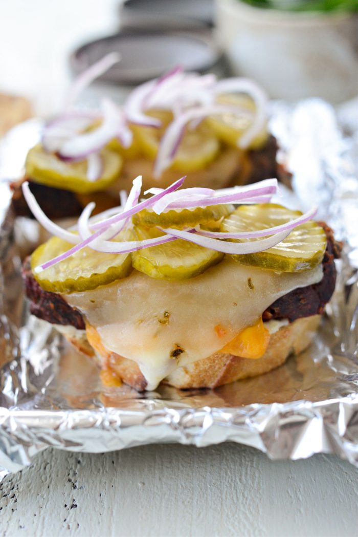 top with pickle slices