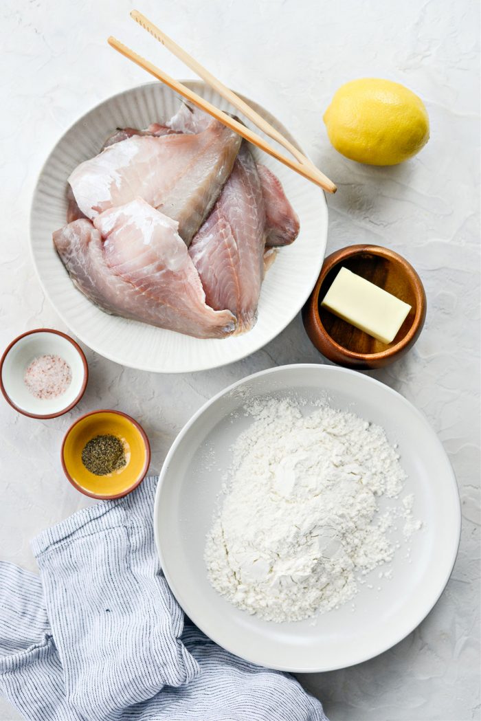 ingredients for Lemon Brown Butter Perch