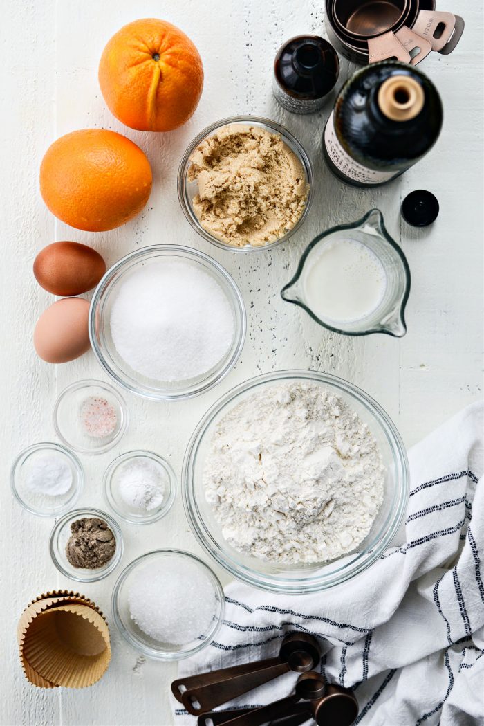 ingredients for Orange Cardamom Muffins