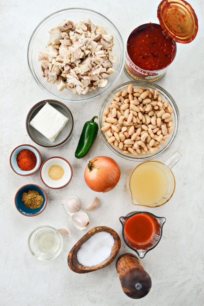 ingredients for Buffalo Chicken Chili
