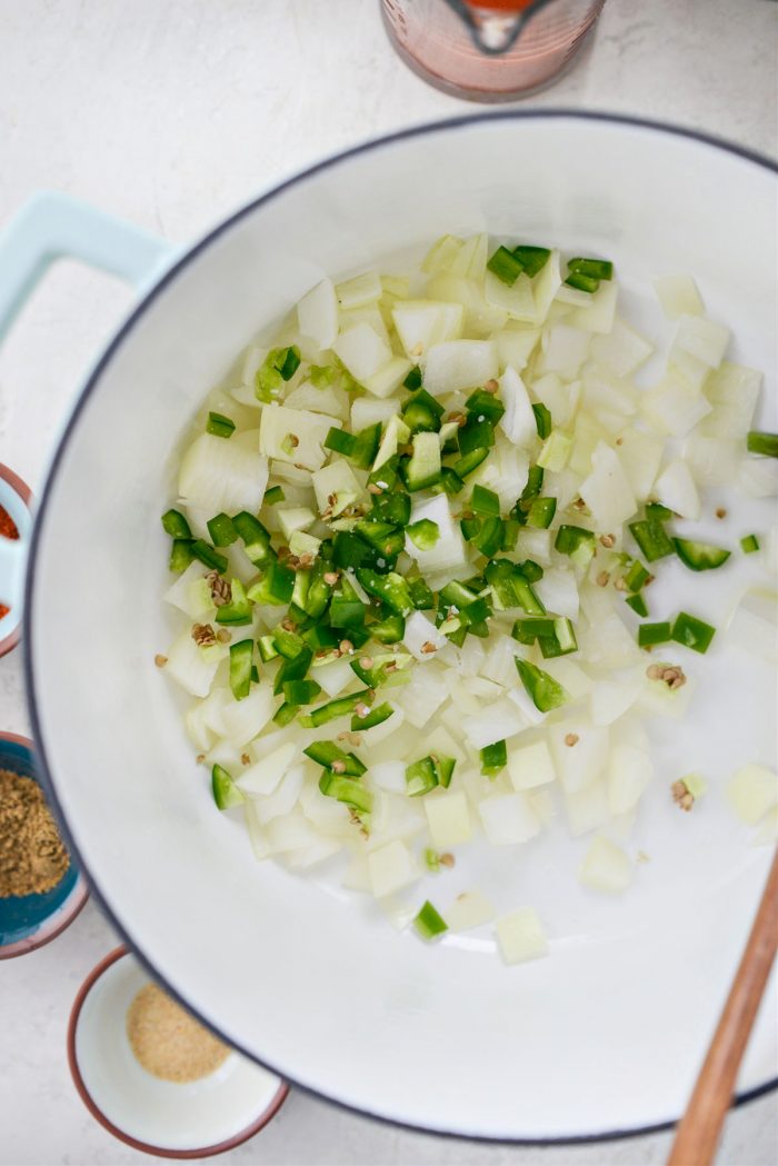 saute onion and jalapeno